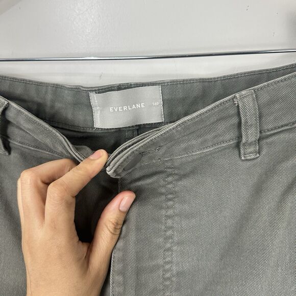 Everlane The Utility Barrel Sz 14R Organic Cotton Pant Taupe - Picture 7 of 13